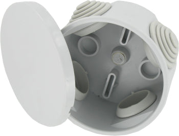 IP44 80 x 40mm Round Junction Box with Grommets