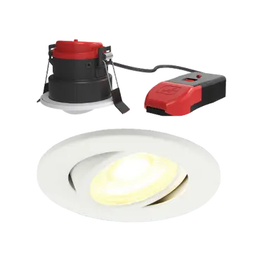Ansell Prism Pro Fire Rated Gimbal CCT Dual Wattage LED Downlight APRIPG/1/xx