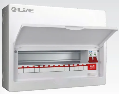 Live Electrical 18 Way (16 Free) Metal Consumer Unit with 100A Mains Switch LSMC18/100