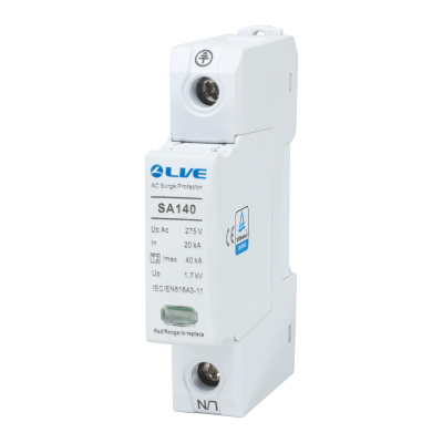 Live Electrical 1 Pole 20kA/40kA Type 2 Surge Protective Device SPD SA140