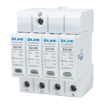 Live Electrical 4 Pole 20kA/40kA Type 2 Surge Protective Device SPD SA440