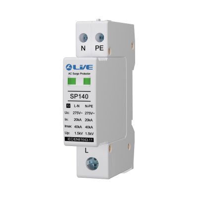 Live Electrical 1P+N 20kA/40kA Type 2 Surge Protective Device SPD Lower Terminal SP1401P+N/1