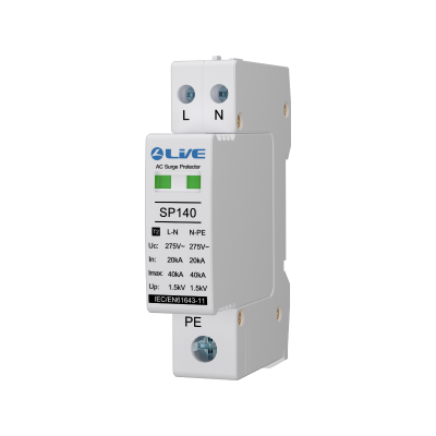 Live Electrical 1P+N 20kA/40kA Type 2 Surge Protective Device SPD Upper Terminal SP1401P+N/2