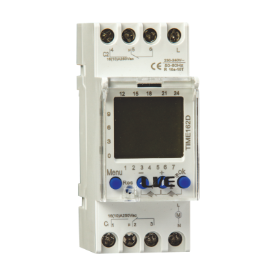 Live Electrical Double Channel Digital Din Rail Timer TIME162D