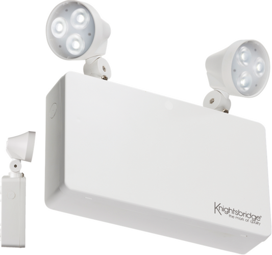 Knightsbridge IP20 6W LED Twin Spot Emergency Light EMTWINLPC