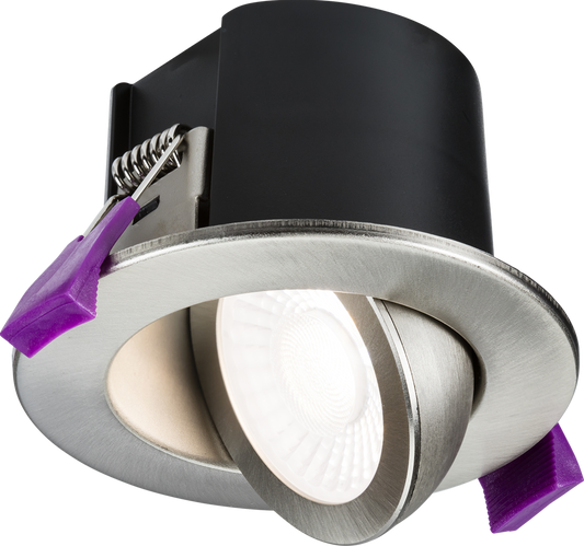 Knightsbridge SpektroLED Evo Tilt IP65 Fire Rated CCT Multi Wattage LED Downlight SPKEVTxx