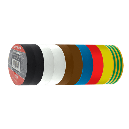 Unicrimp Q-Crimp 20M x 19mm Mixed Colours PVC Tape Pack 1920MX02
