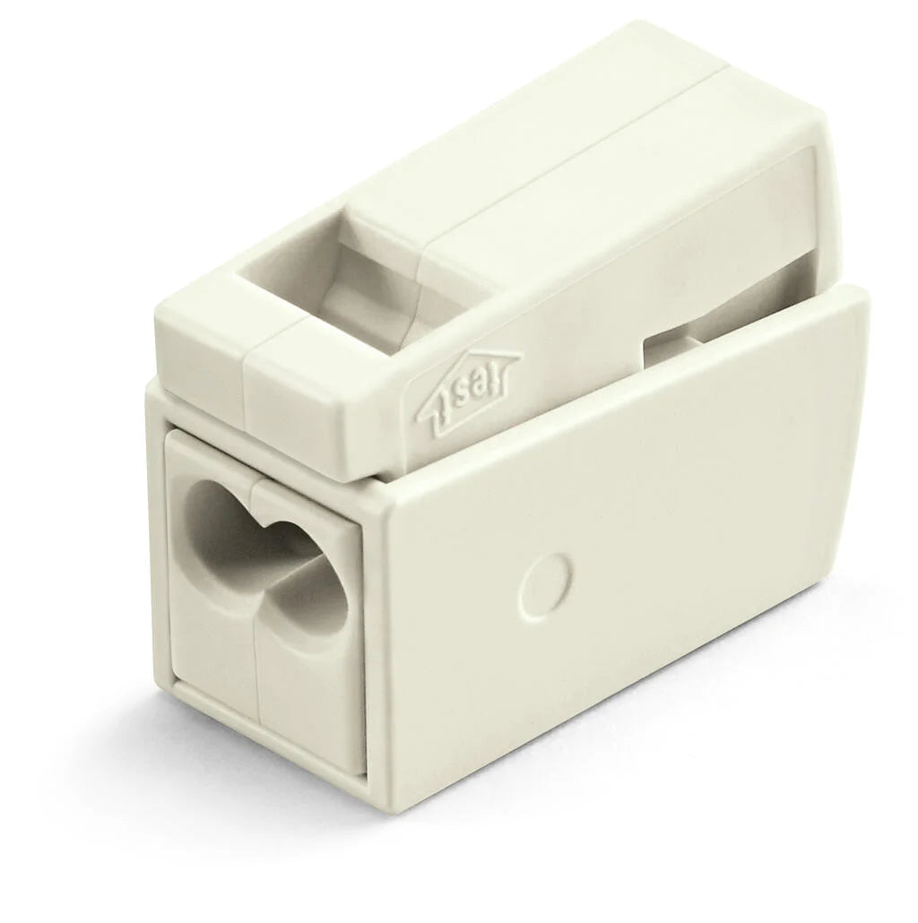 Wago 24A 3 Pole Push Button Lighting Connector White 224-112