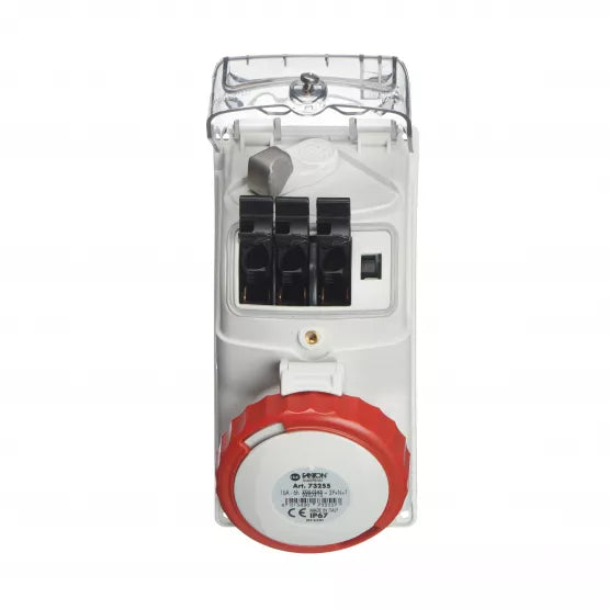 Europa IP67 400V 16A 3P+E Interlocked Socket with Fuse Holder for Socket Box 73254-3531A