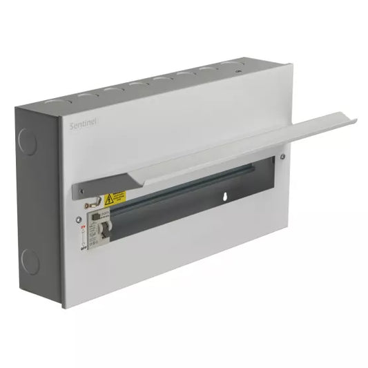 Europa Sentinel 20 Way (18 Free) 80A Type A RCCB Incomer Metal Consumer Unit SLCU20R