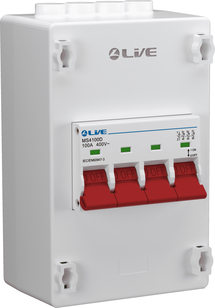 Live Electrical 4 Way Plastic Enclosure with 4 Pole 100A Main Switch Double Wiring Terminal PEN4100D