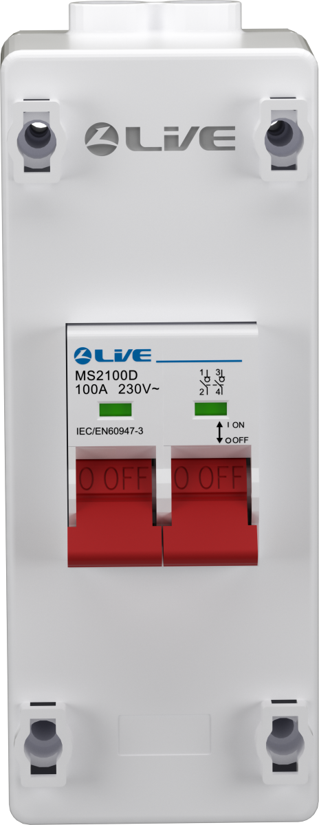 Live Electrical 2 Way Plastic Enclosure with DP 100A Main Switch Double Wiring Terminal PEN2100D