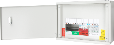 Live Electrical 2 Way TP&N Horizontal Distribution Board with 100A 4 Pole Main Switch & 4 Pole 20kA/40kA T2 SPD TPNH03-100S