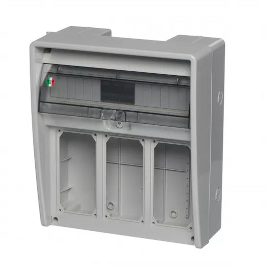 Europa IP65 Triple Socket Box with Din Rail & Window 74184-3531A