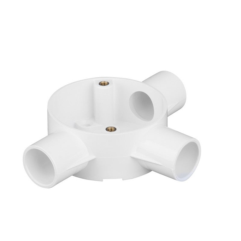 Bendex 20mm White 3 Way Tee PVC Conduit Box CJB203WTWH