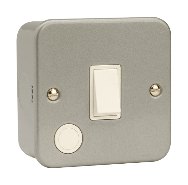 Click Essentials 20A DP Plate Switch with Optional Flex Outlet Metal Clad CL022