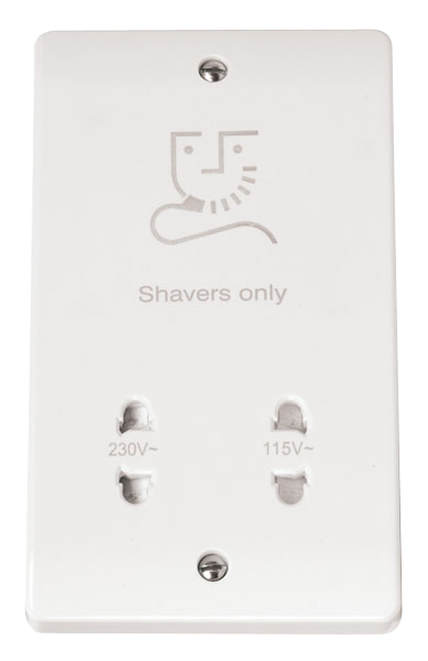 Click Mode 115V to 230V Dual Shaver Socket Outlet CMA100