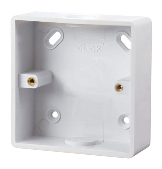 Click Mode 1 Gang 29mm Conduit Knock Out PVC Back Box CMA240