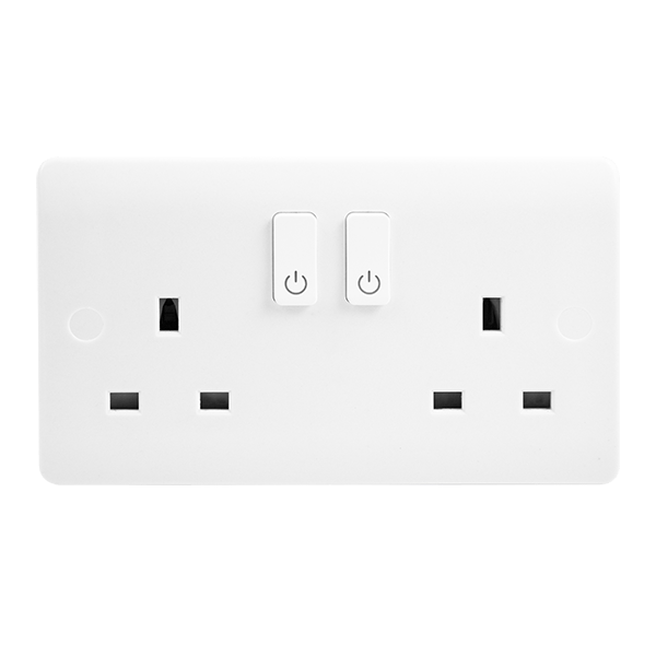 Click Smart Plus Mode 13A 2 Gang Zigbee Switched Socket CMA30036