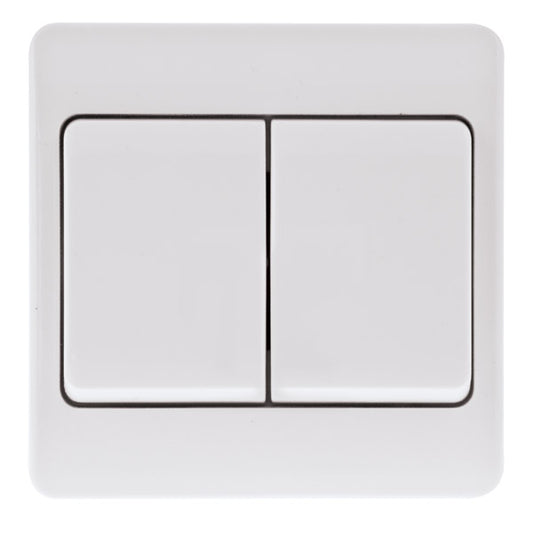 Click Mode 10AX 2 Gang 2 Way Wide Rocker Switch CMA812