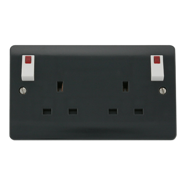 Click Part M 2 Gang 13A DP Switched Socket with Neon CMA840AG