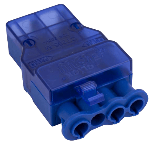 Click Flow 250V 20A 4 Pin Male Connector (Push Fit) CT205M