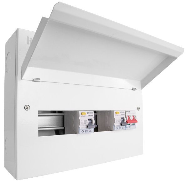 Click Elucian 14 Way (4+4 Free) Split Load Metal Consumer Unit with 100A Mains Switch & 2 x 80A RCDs CUEB14MSRCD8