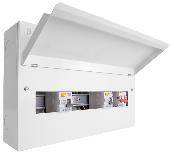 Click Elucian 18 Way (6+6 Free) Split Load Metal Consumer Unit with 100A Mains Switch & 2 x 80A RCDs CUEB18MSRCD12