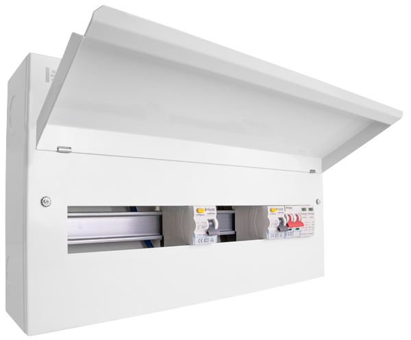 Click Elucian 22 Way (7+7 Free) Split Load Metal Consumer Unit with 100A Mains Switch & 2 x 80A RCDs & 2 Pole SPD CUEB22MSRCDSP14