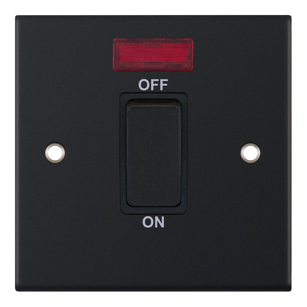 Selectric 5M 45A DP Switch with Neon Matt Black DSL11-17