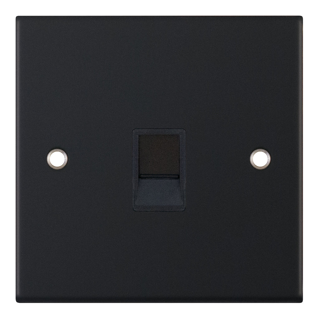 Selectric 5M 1 Gang RJ45 Data Socket Matt Black DSL11-40
