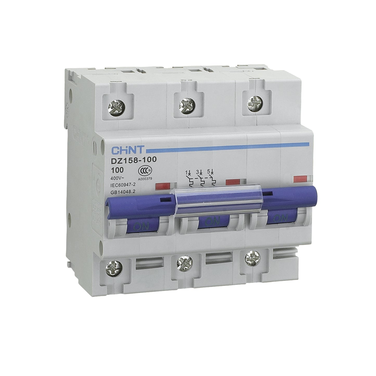 Chint DZ158 Series 63A 3 Pole 10kA High Current MCB DZ158-3-63