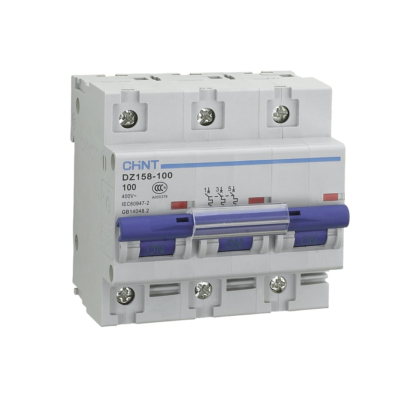 Chint DZ158 Series 80A 3 Pole 10kA High Current MCB DZ158-3-80