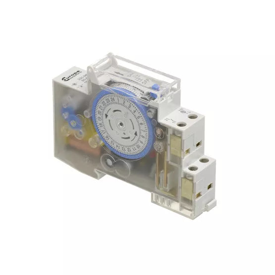 Europa 230V 16A AC 24 Hour Analogue Time Clock Din Rail Mounted ET1624HEA