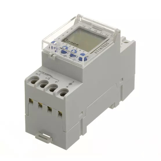 Europa 230V 16A AC 7 Day 24 Hour Digital Time Clock 2 Channel Din Rail Mounted ET167D2C