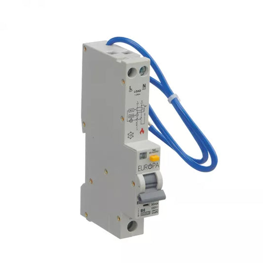 Europa 20A 1 Pole + Switched Neutral 6kA B Curve Type A AFDD + RCBO EUBAFD20B30