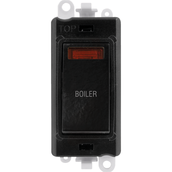 Click Gird Pro 20AX DP BOILER Black Insert Switch Module with Neon GM2018NBKxx-BL