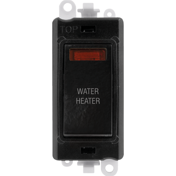 Click Gird Pro 20AX DP WATER HEATER Black Insert Switch Module with Neon GM2018NBKxx-WH