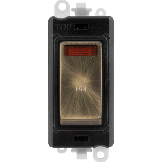 Click Gird Pro 20AX DP FAN Black Insert Switch Module with Neon GM2018NBKxx-FN