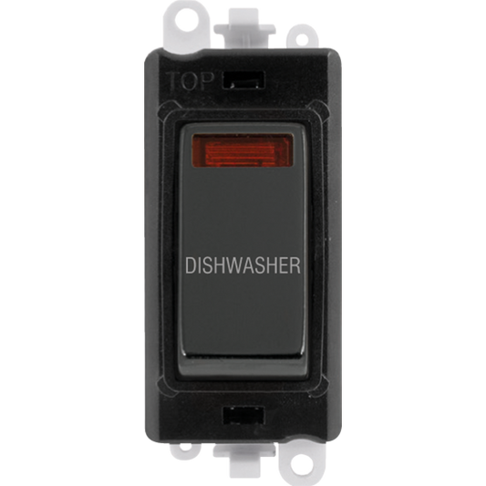 Click Gird Pro 20AX DP DISHWASHER Black Insert Switch Module with Neon GM2018NBKxx-DW
