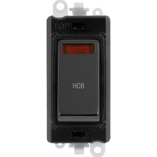 Click Gird Pro 20AX DP HOB Black Insert Switch Module with Neon GM2018NBKxx-HB