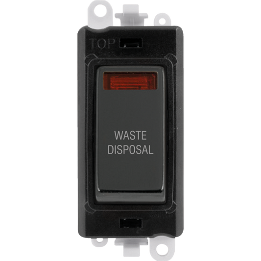 Click Gird Pro 20AX DP WASTE DISPOSAL Black Insert Switch Module with Neon GM2018NBKxx-WD