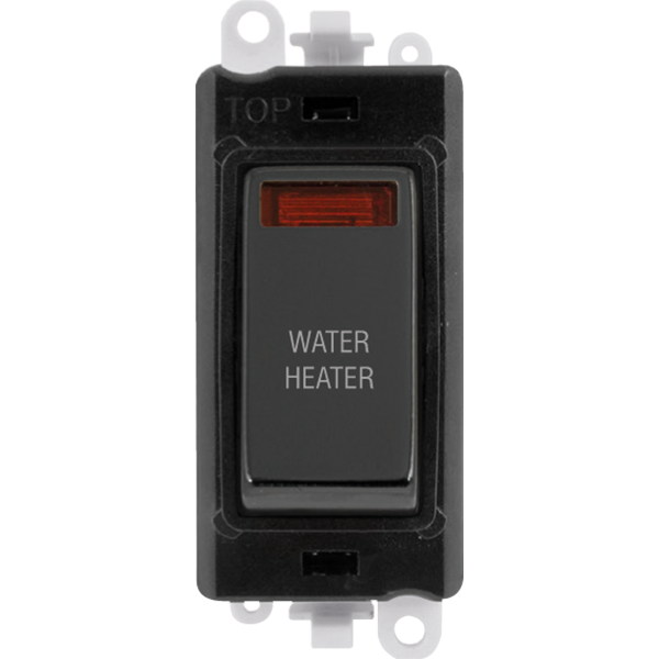 Click Gird Pro 20AX DP WATER HEATER Black Insert Switch Module with Neon GM2018NBKxx-WH