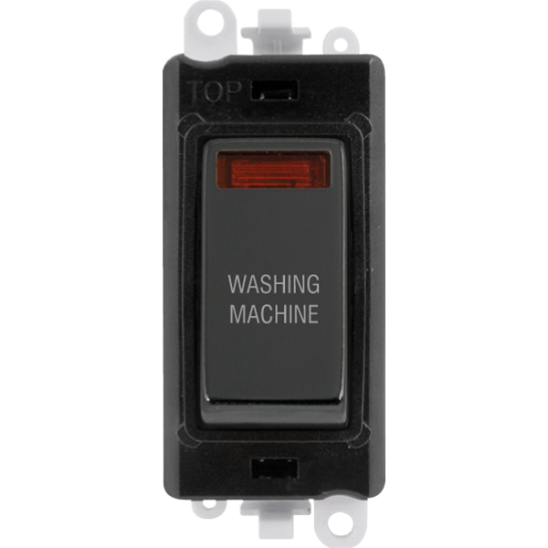 Click Gird Pro 20AX DP WASHING MACHINE Black Insert Switch Module with Neon GM2018NBKxx-WM