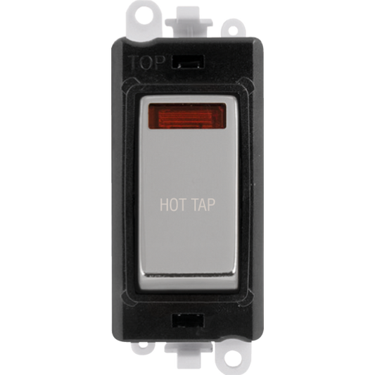 Click Gird Pro 20AX DP HOT TAP Black Insert Switch Module with Neon GM2018NBKxx-HT
