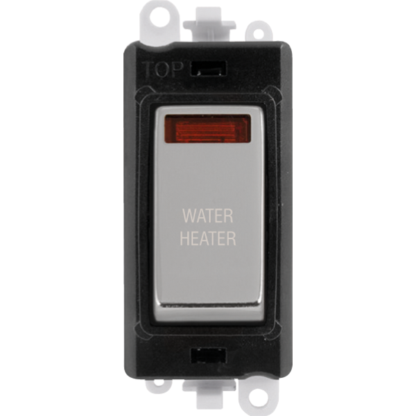 Click Gird Pro 20AX DP WATER HEATER Black Insert Switch Module with Neon GM2018NBKxx-WH