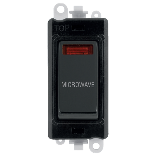 Click Gird Pro 20AX DP MICROWAVE Black Insert Switch Module with Neon GM2018NBKxx-MW