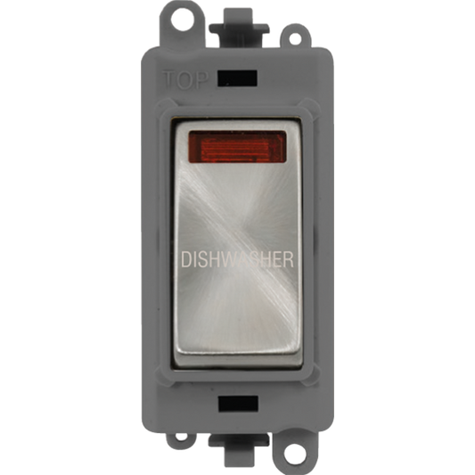 Click Gird Pro 20AX DP DISHWASHER Grey Insert Switch Module with Neon GM2018NGYxx-DW