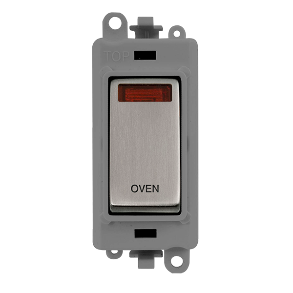 Click Gird Pro 20AX DP OVEN Grey Insert Switch Module with Neon GM2018NGYxx-OV