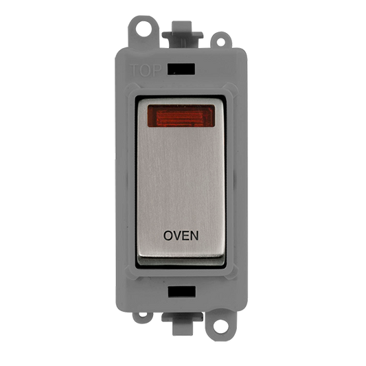 Click Gird Pro 20AX DP OVEN Grey Insert Switch Module with Neon GM2018NGYxx-OV